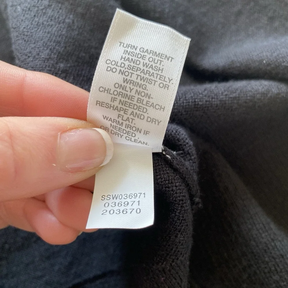 J. Jill  Black Silk Blend Open‎ Cardigan Sweater Closet Staple Minimalist Small